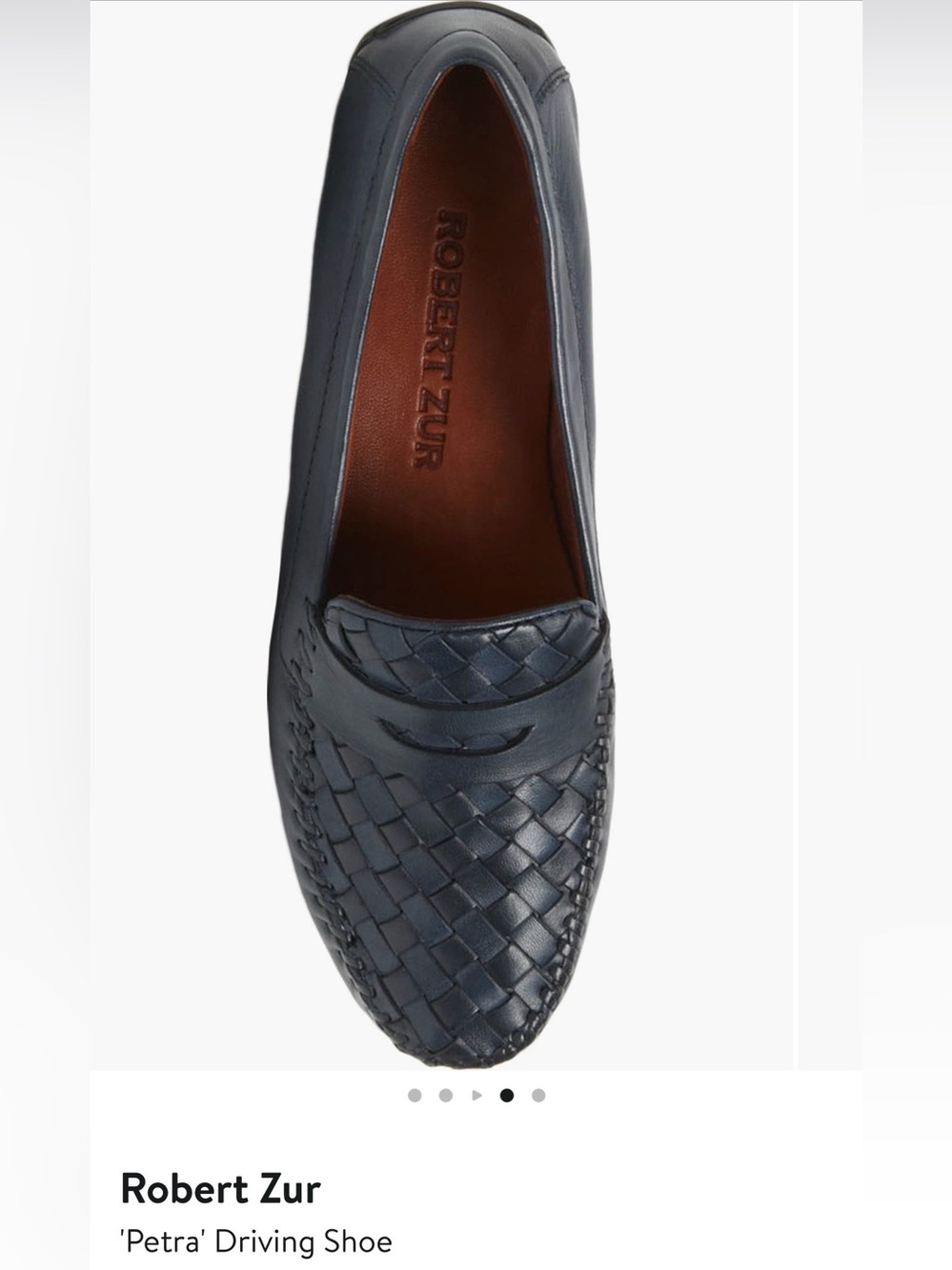 Robert Zur Dark Navy Woven Leather Penny Loafer
